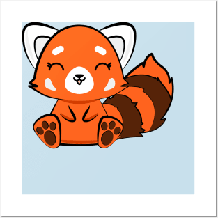 Kawaii Cute Red Panda Posters and Art